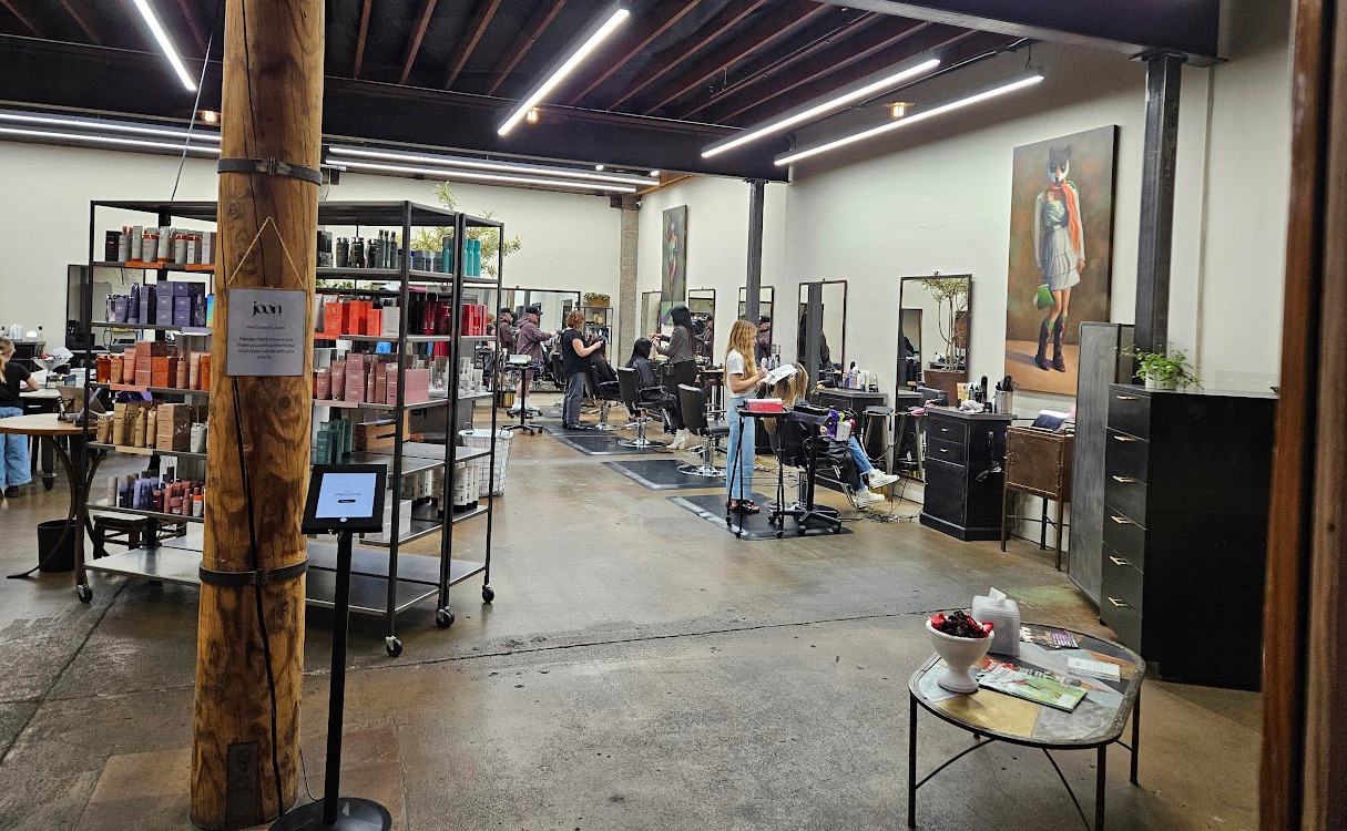 Joon Hair Salon downtown Santa Rosa showing Tony Evans' Artwork