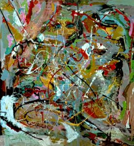 Tony Evans Art Work. #1 Looking At You. 2025. Convex Metal. 36 x 36. For Sale. $1300