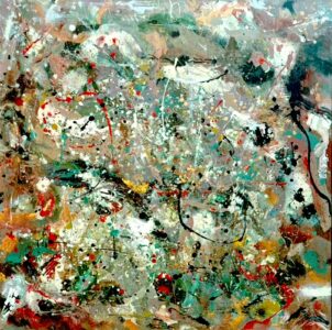 Tony Evans Art Work. #11 Gray Matter. 2025. Metal. 48 x 48. For Sale. $2300