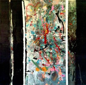 Tony Evans Art Work. #14 Straight and Narrow. 2025. Concave Metal. 24 x 24. For Sale. $750