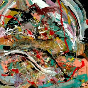 Tony Evans Art Work. #15 Currents. 2025. Metal. 24 x 24. For Sale. $750
