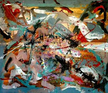 Tony Evans Art Work. #25 Crossroads. 2025. Metal. 48 x 48.
