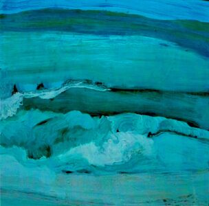 Tony Evans Art Work. #28 La Jolla. 2025. Convex metal. 36 x 36.