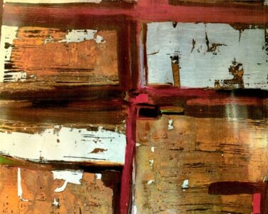 Tony Evans Art Work. #40 Broadcast. 2025. Convex metal. 44 x 44.