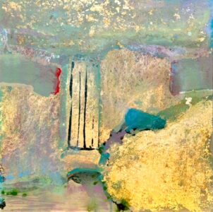 Tony Evans art work. Columns. 2025. Canvas. 36 x 36. For Sale: $2300.